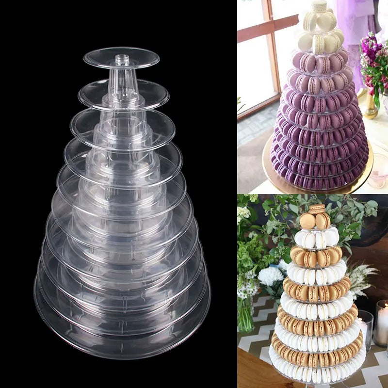 Présentoir macaron pyramide – présentation buffet anniversaire et baptême