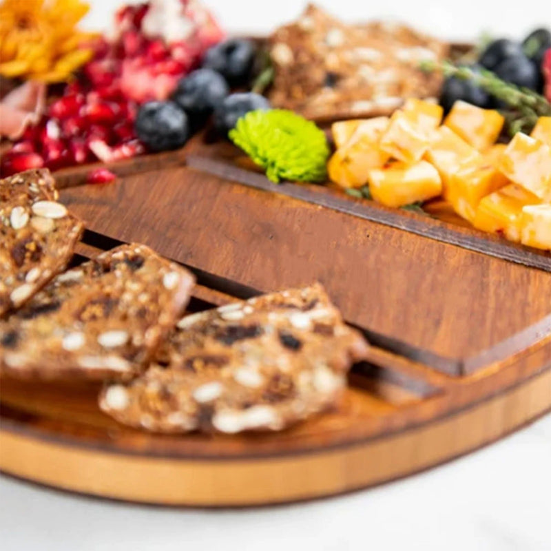 Plateaux apéritif compartiments – vue détaillée matière et finition