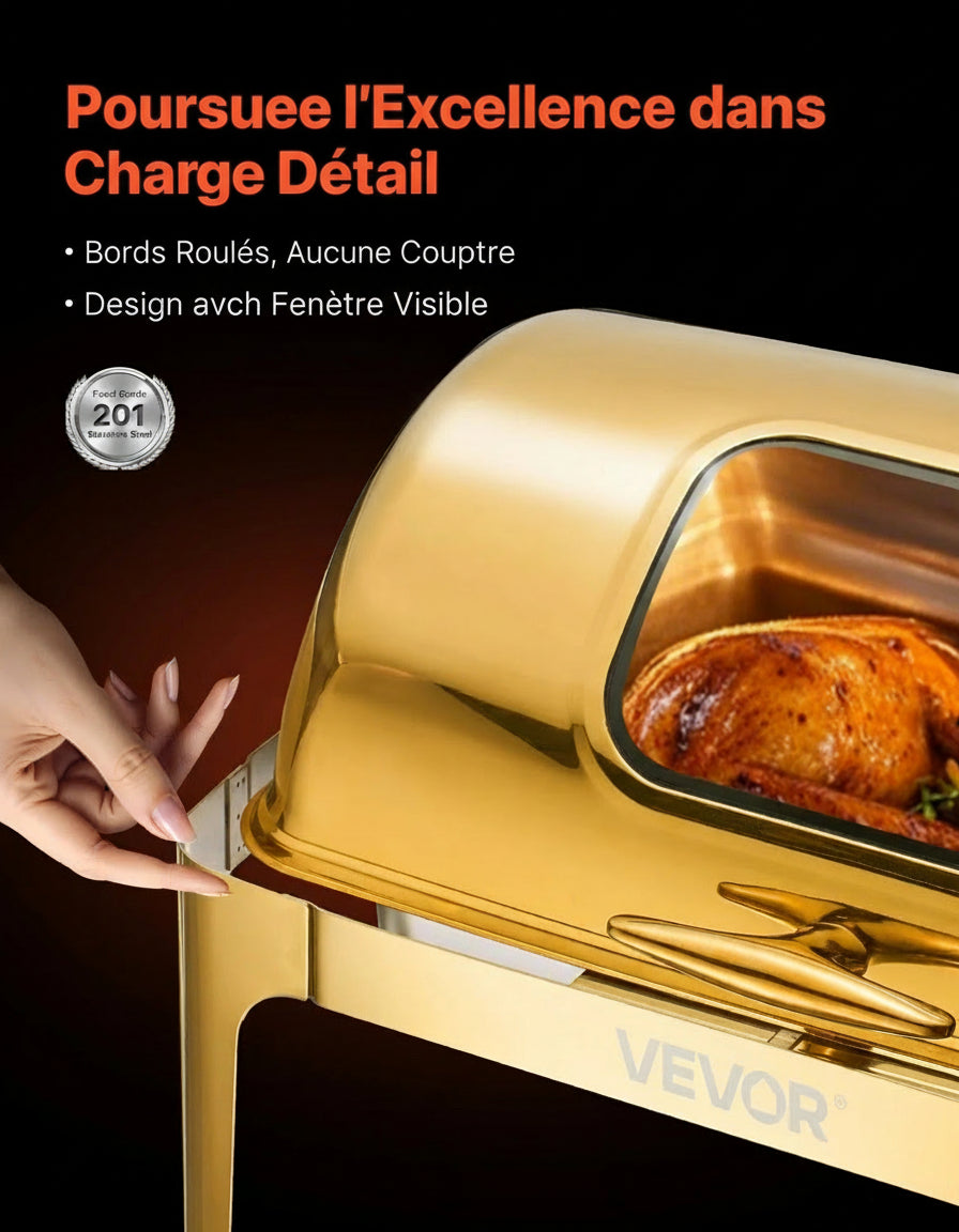 Chauffe plat doré mariage