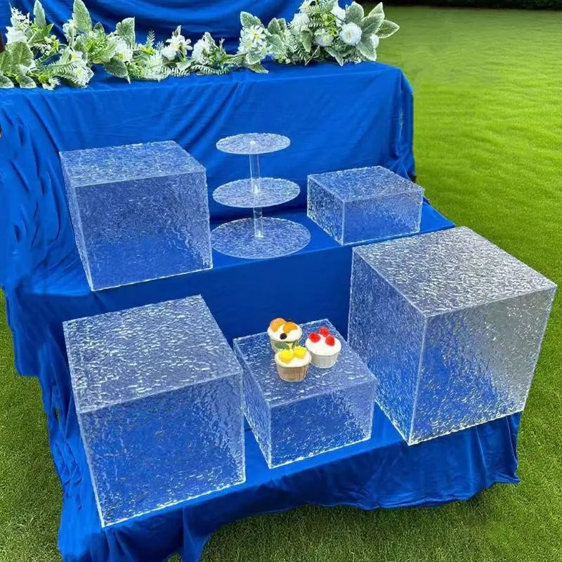 Présentoir acrylique buffet effet glaçon - Lot – accessoire buffet de réception luxueux