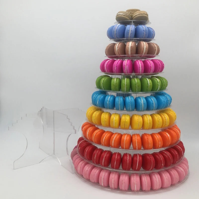 Présentoir macaron mariage rond – ensemble buffet événement chic et moderne