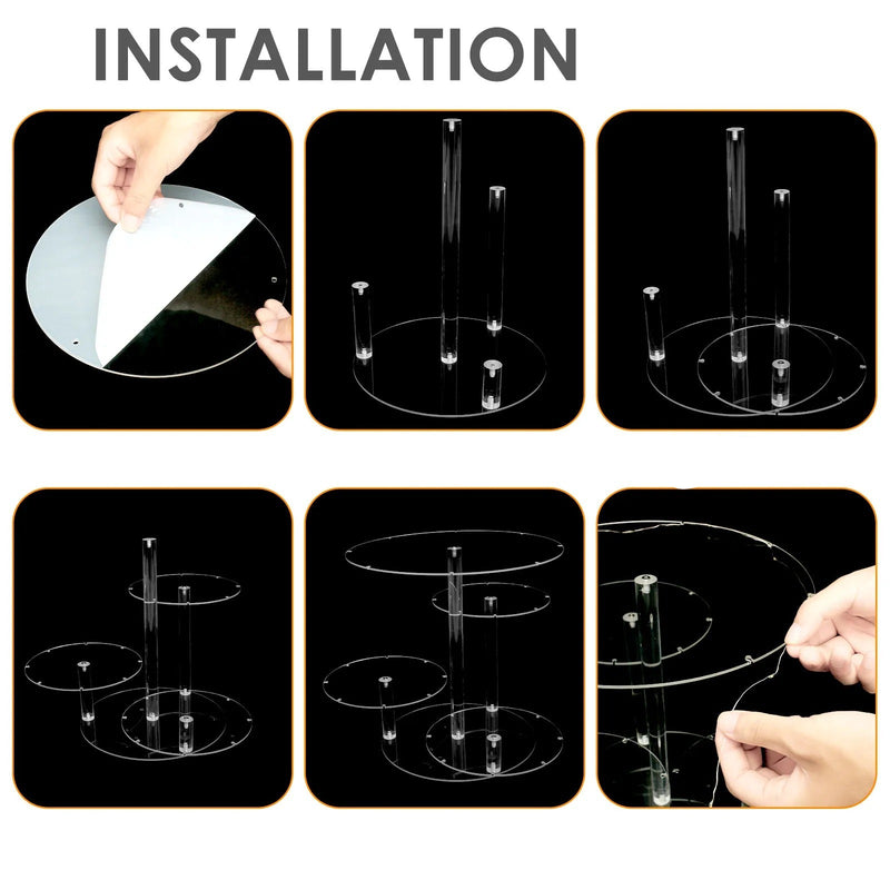 Présentoir gâteau lumineux – décoration table réception élégante