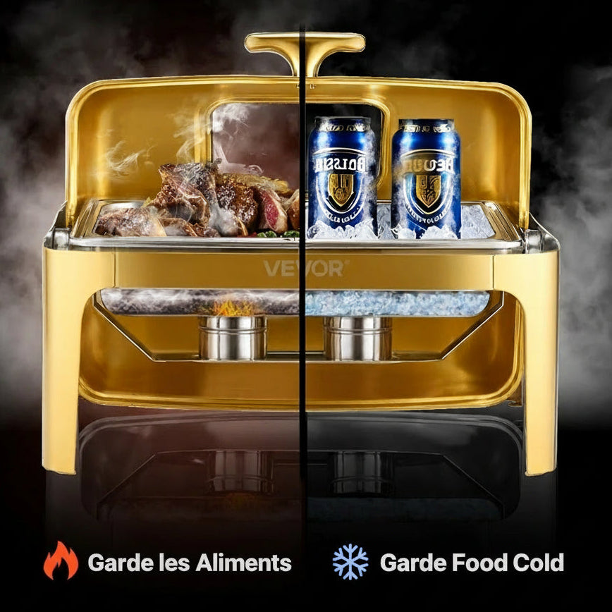 Chauffe plat doré mariage