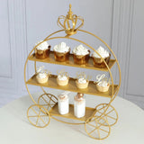 Présentoir cupcake carrosse doré – déco table bar à bonbons mariage