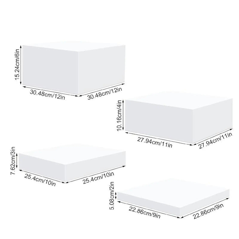 Présentoir acrylique cube blanc buffet lot 4 – support buffet traiteur professionnel