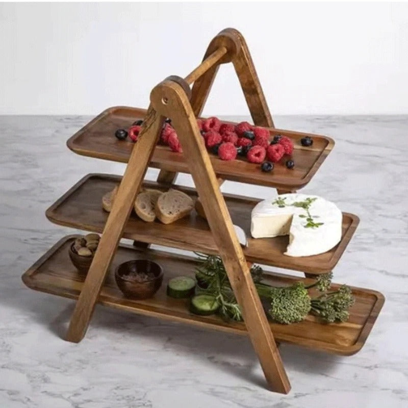 Présentoir buffet traiteur bois – équipement professionnel pour traiteur