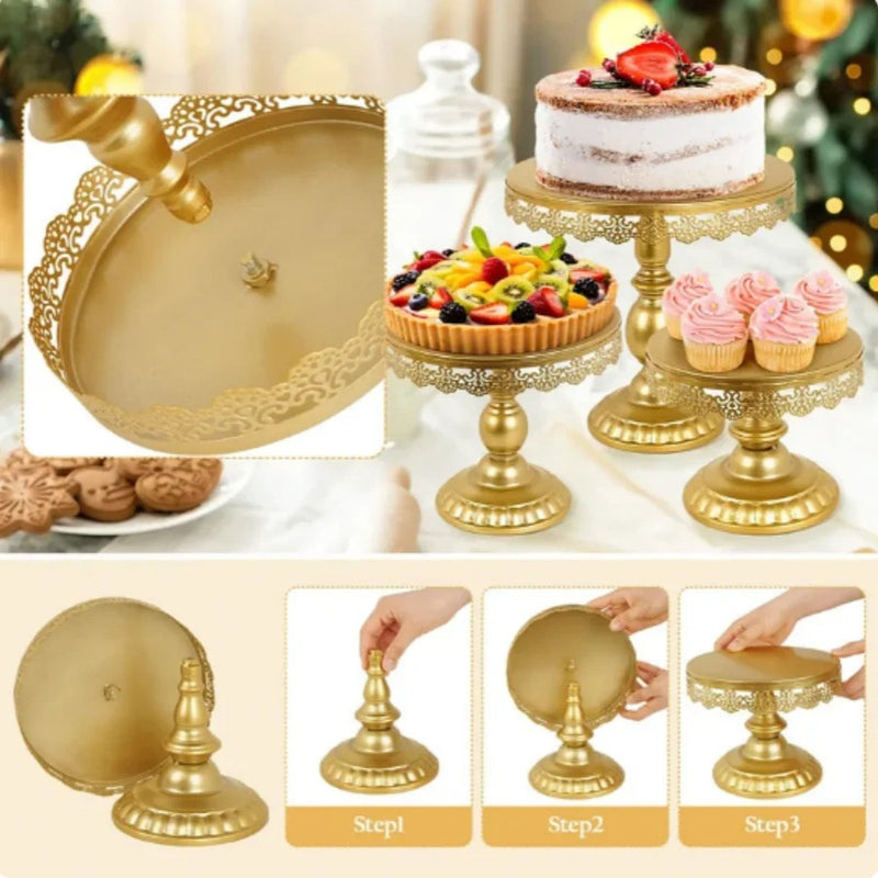 Présentoir buffet doré – présentoir boutique pâtisserie vitrine