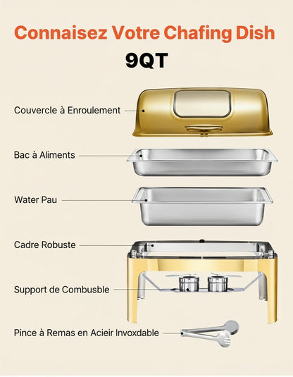 Chauffe plat doré mariage
