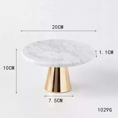 Présentoir gâteau en marbre blanc 20cm