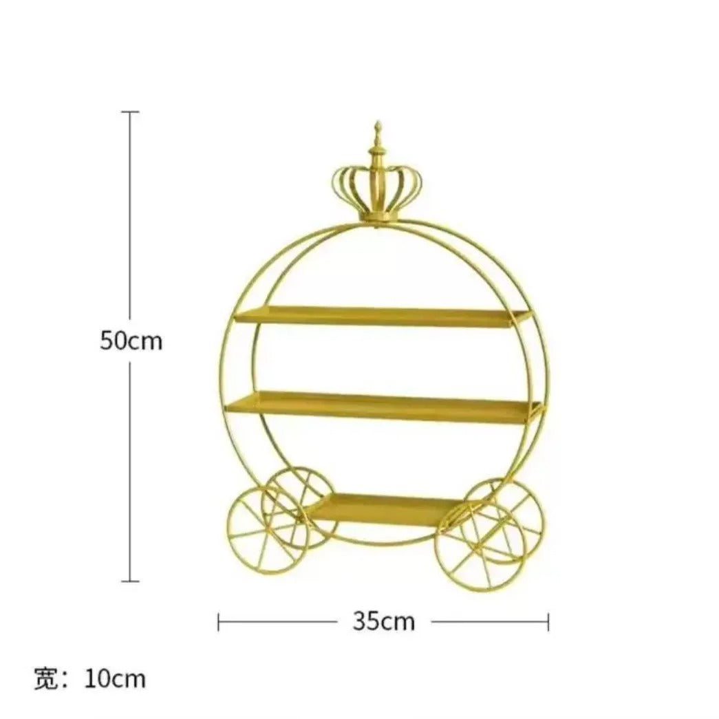 Présentoir cupcake carrosse doré