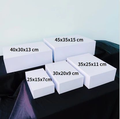 Présentoir buffet cube blanc lot 5