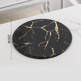 Plateau en marbre rond noir 25cm – ensemble buffet événement chic et moderne