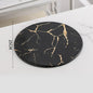 Plateau en marbre rond noir 25cm
