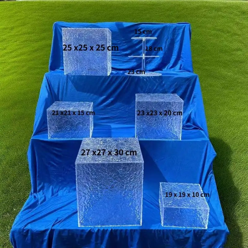 Présentoir acrylique buffet effet glaçon Lot – support service buffet haut de gamme