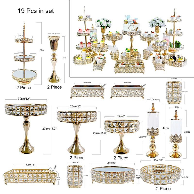 Présentoirs buffet mariage doré – support service buffet haut de gamme