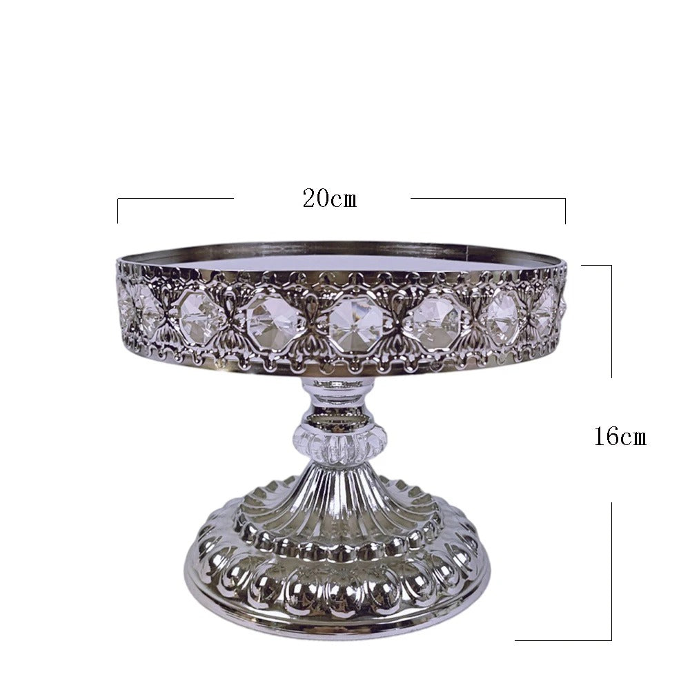 Présentoir gâteau argenté