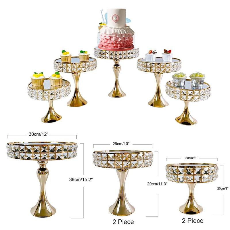 Présentoirs buffet mariage doré – accessoire buffet de réception luxueux