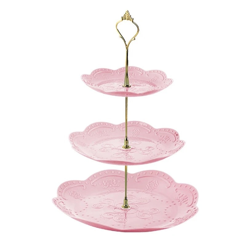 Présentoir cupcake rose – vue d'ensemble équipement complet