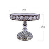 Présentoir gâteau argenté – déco table bar à bonbons mariage