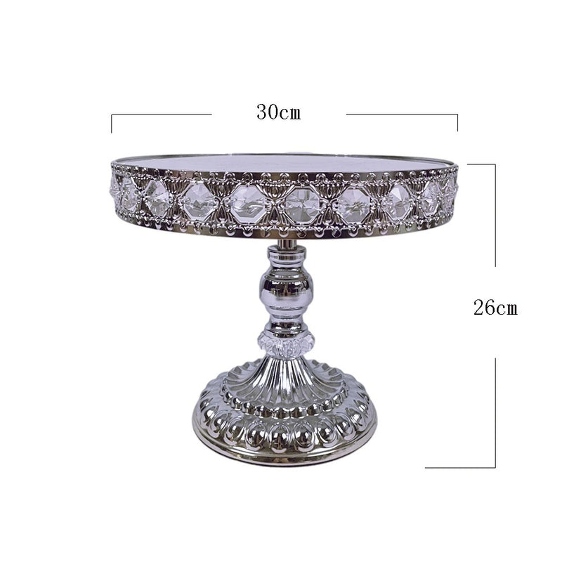 Présentoir gâteau argenté – déco table bar à bonbons mariage