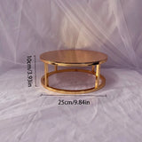 Présentoir gâteau pièce montée doré rond – décoration table réception élégante