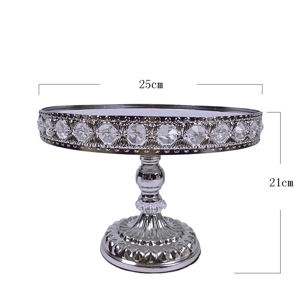 Présentoir gâteau argenté