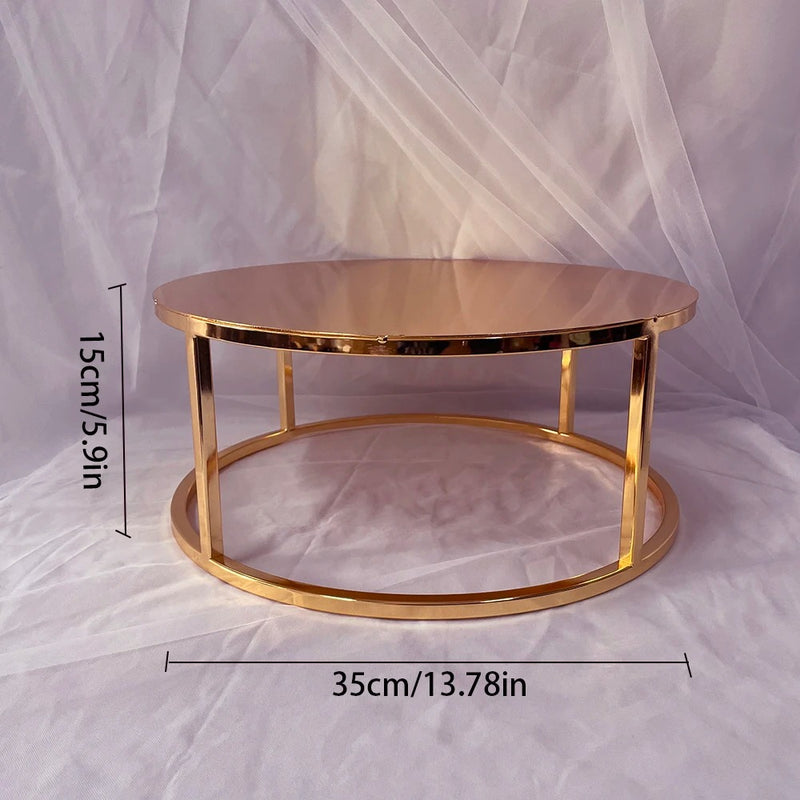Présentoir gâteau pièce montée doré rond – accessoire buffet traiteur événement