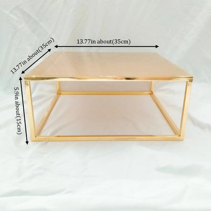 Présentoir gâteau pièce montée doré carré