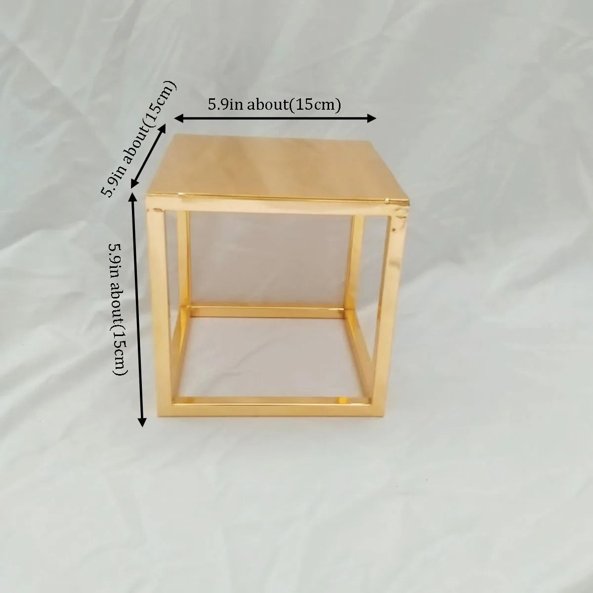 Présentoir gâteau pièce montée doré carré