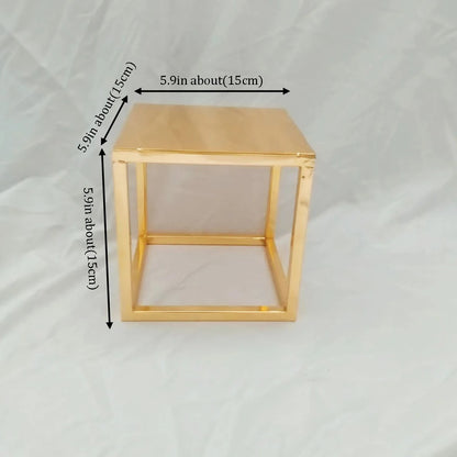 Présentoir gâteau pièce montée doré carré