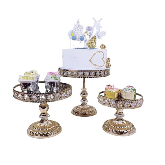 Présentoir gâteau or